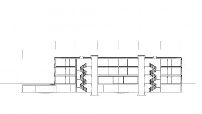 Lustenauerstraße, Dornbirn, Längsschnitt Wohnhaus