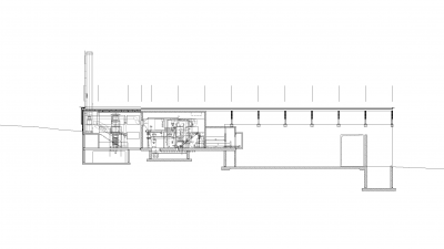 Biomasseheizwerk, Mellau, Längsschnitt