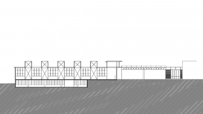 Kaufmann Holz AG - Abbundhalle, Reuthe, Längsschnitt,